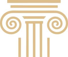 Elegant Golden Ionic Column Capital Architectural Design Element vector