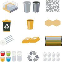 A Comprehensive Guide to Recycling Various Materials and Containers vector