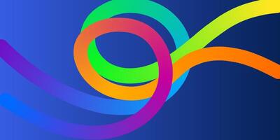 Abstract Rainbow Curves, Vibrant Swirls, Colorful Design, Dynamic Lines, Gradient Background vector