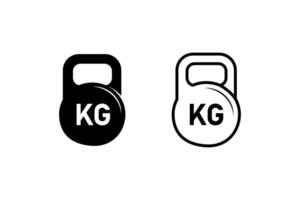 Kettlebell Weight Icons Fitness, Strength, Training, Exercise, Gym, KG, Solid, Outline, Silhouette vector