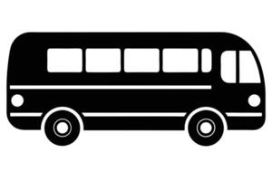 Simple Black and White Bus Silhouette vector