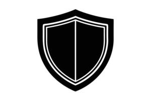 Simple Black Shield Icon Isolated on White Background vector