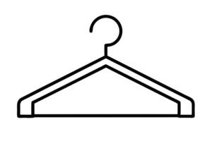 Simple black line drawing of a coat hanger. vector