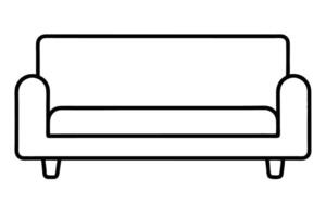 Simple Line Drawing of a Classic Sofa vector