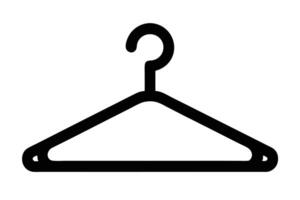 A Simple black line drawing of a coat hanger. vector