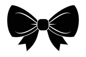 Simple Black Bow Tie Silhouette for Graphic Design vector