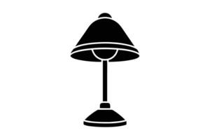 A simple black and white table lamp graphic design vector