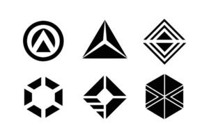 A collection of Geometric Logos in Black and White vector