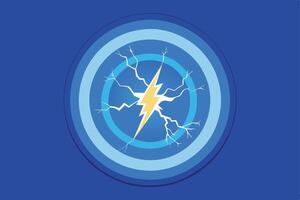 Powerful Lightning Bolt Graphic on a Blue Background vector