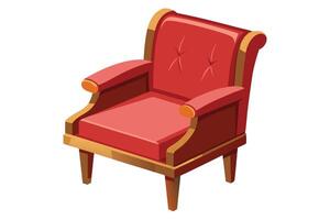 Elegant red armchair, perfect for interior design projects. vector