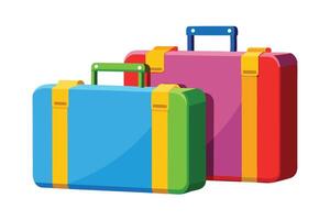 a Colorful Stack of Travel Suitcases vector