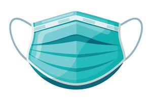 A colorful illustration of a teal face mask. vector