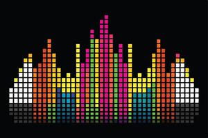 Vibrant Audio Waveform Displaying Dynamic Sound vector