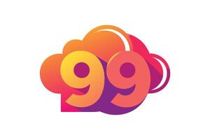 Vibrant 99 Logo Design Within a Cloud Shape vector