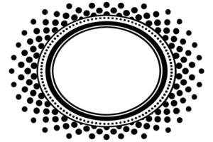 A Elegant Oval Frame with Halftone Dots vector