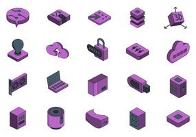 Isometric Technology Design Element Set vector