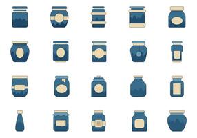 Jams Jar Icon Element Set vector