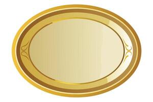 Elegant Gold Oval Plate Design for Print or Digital Use vector