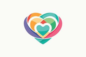 Vibrant multicolored heart design created in Adobe Illustrator. vector