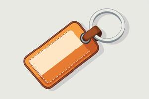 A orange Leather Keyring Tag with Blank Space vector
