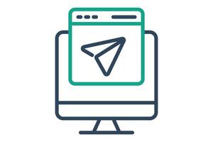 Landing page icon. line icon style. icon related to digital marketing. business elements illustration vector