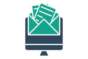 Newsletter icon. solid icon style. icon related to digital marketing. business elements illustration vector