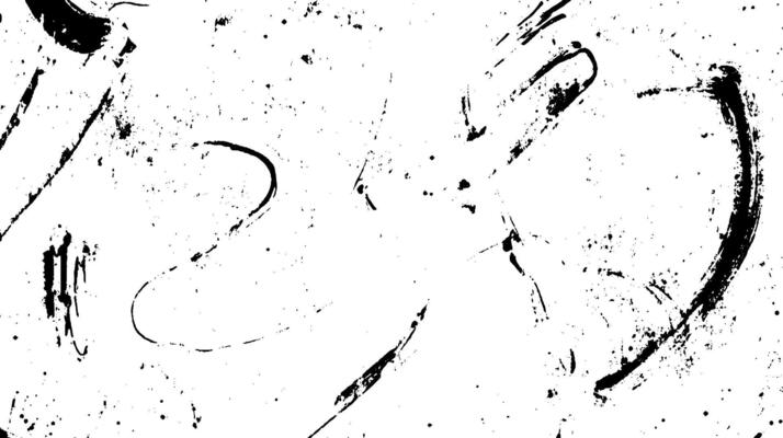Abstract black and white paint strokes and splatters on a white background, creating a dynamic and artistic texture.