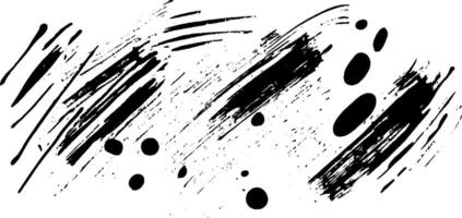 An abstract design featuring black brush strokes and circular shapes on a white background, creating a dynamic and artistic composition. vector