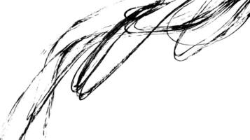 An abstract composition featuring dynamic black lines and curves on a white background, creating a sense of movement and fluidity. vector