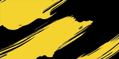 Bright brushstroke textures create a dynamic contrast of yellow and black in an abstract backdrop, inspiring creativity and energy vector
