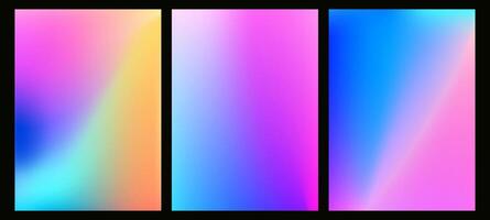 Rainbow ombre gradient wallpaper with soft pastel texture. Hologram blur and neon aura in modern digital design. Surreal vibrant abstract art with liquid and radiant effects. vector