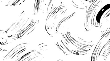 An abstract pattern featuring dynamic, swirling brush strokes in black on a white background. The strokes vary in thickness and direction, creating a sense of movement and fluidity. vector