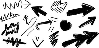 Hand-Drawn Arrows and Abstract Lines Collection vector