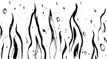 Abstract black and white illustration of flames with bubbles, creating a dynamic and energetic effect. vector