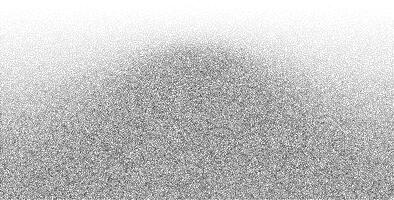 Grainy noise background with distressed paper pattern. Black and white gradient overlay featuring spray, rough grit, and speckled dots. vector