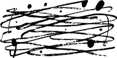 An abstract black and white illustration featuring chaotic, overlapping lines and splatters, creating a dynamic and energetic visual effect. vector