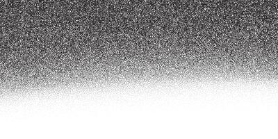Grainy and noisy background with abstract patterns, featuring a distressed, vintage texture. Black and white gradient with powder and speckle effects, creating a gritty and rough look. vector