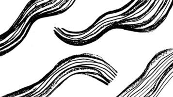 Abstract black and white wavy lines creating a dynamic pattern on a white background. vector