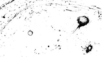 An abstract black and white illustration featuring various ink splatters and shapes on a white background, creating a dynamic and artistic composition. vector