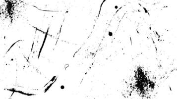 An abstract black and white texture featuring splatters, streaks, and dots on a white background, creating a dynamic and artistic composition. vector