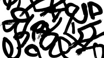 An abstract composition featuring a chaotic arrangement of black brush strokes and lines on a white background, creating a dynamic and energetic visual effect. vector