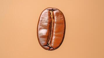 Roasted coffee bean on light brown background, with copy space photo