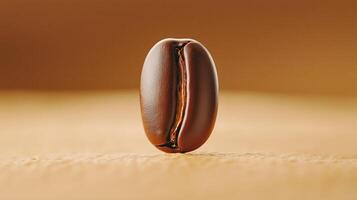 Roasted coffee bean on warm brown background, with copy space photo