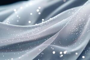 Blue delicate veil with sparkling glitter creates luxurious and elegant background photo