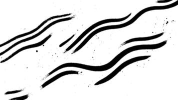Abstract black brush strokes on a white background, creating a flowing pattern. The design features wavy lines and splatters, evoking a sense of movement and creativity. vector