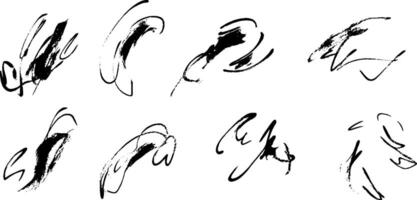 Dynamic Abstract Black Ink Brush Strokes vector