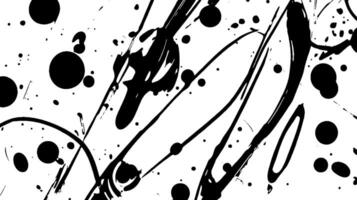 An abstract black and white design featuring various splatters and lines, creating a dynamic and energetic composition. vector