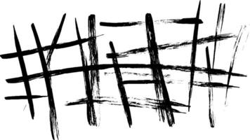 An abstract composition of black brush strokes creating a chaotic pattern. The strokes intersect and overlap, forming a dynamic visual texture. vector