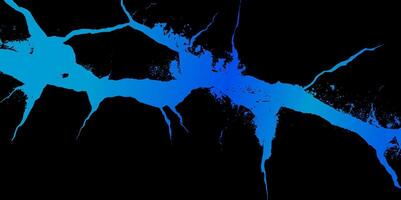 Water crack emits glowing blue light, illuminating the darkness with a fascinating burst of color and energy caught at an abstract moment vector