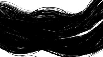 An abstract illustration of flowing black hair against a white background, showcasing dynamic movement and texture. vector